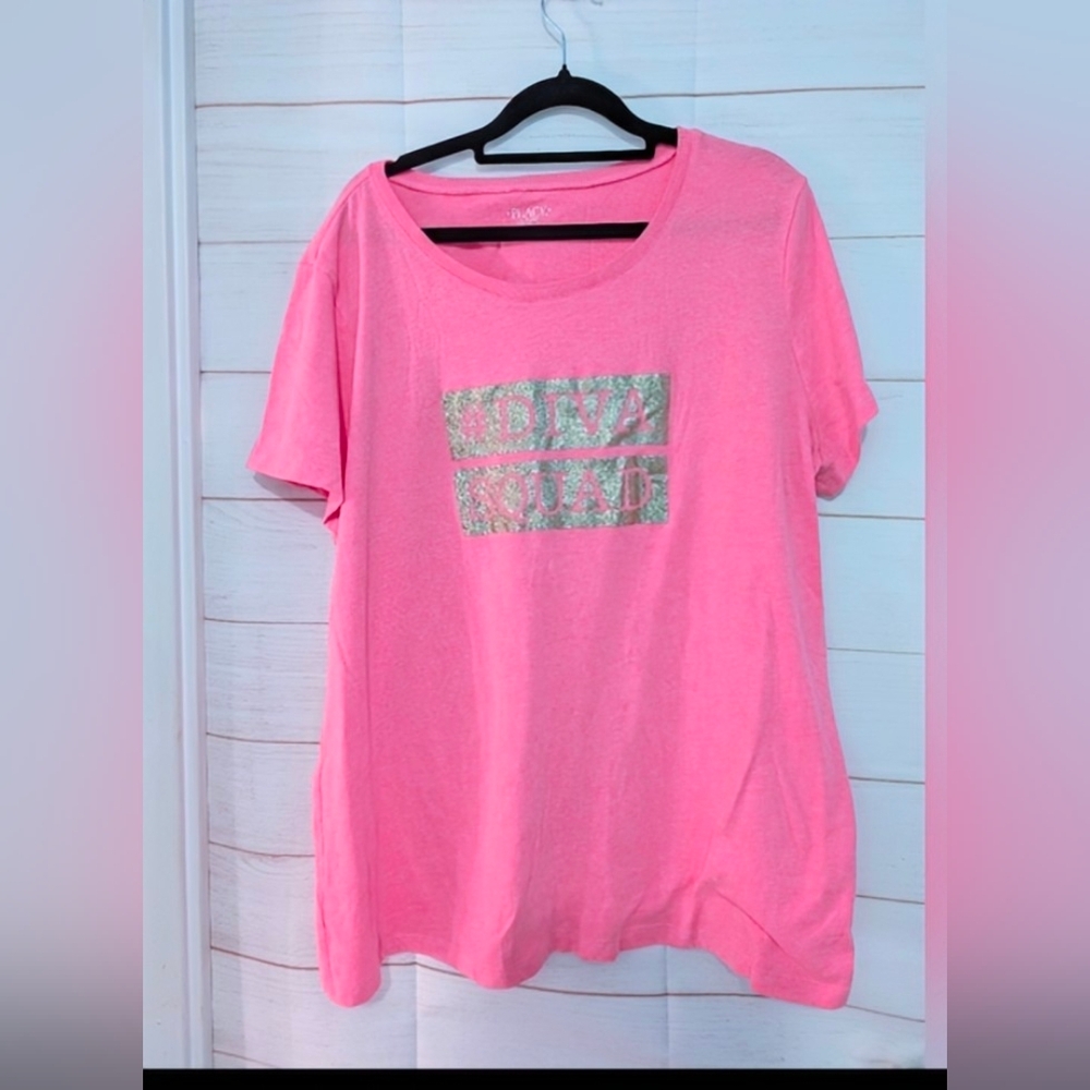 Euc Place Pink 'Diva Squad' Short Sleeve Tee Size XXL